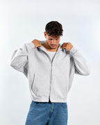 BOXY ZIP UP - GRAY