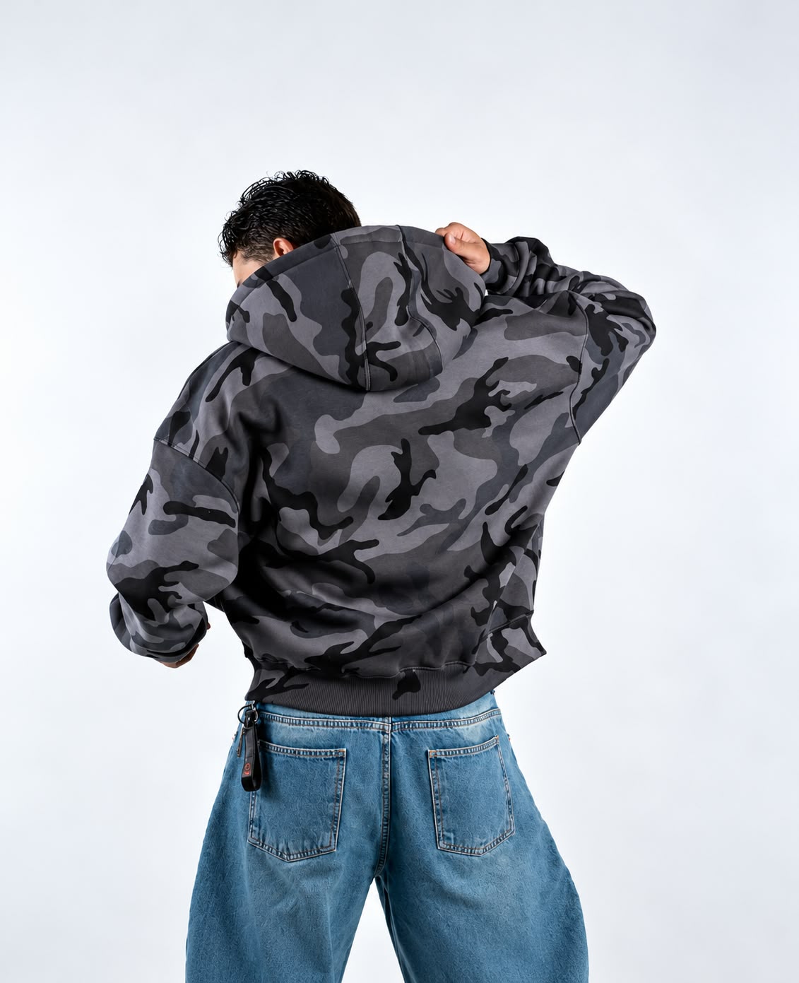 CAMOUFLAGE ZIP UP - DARK GRAY