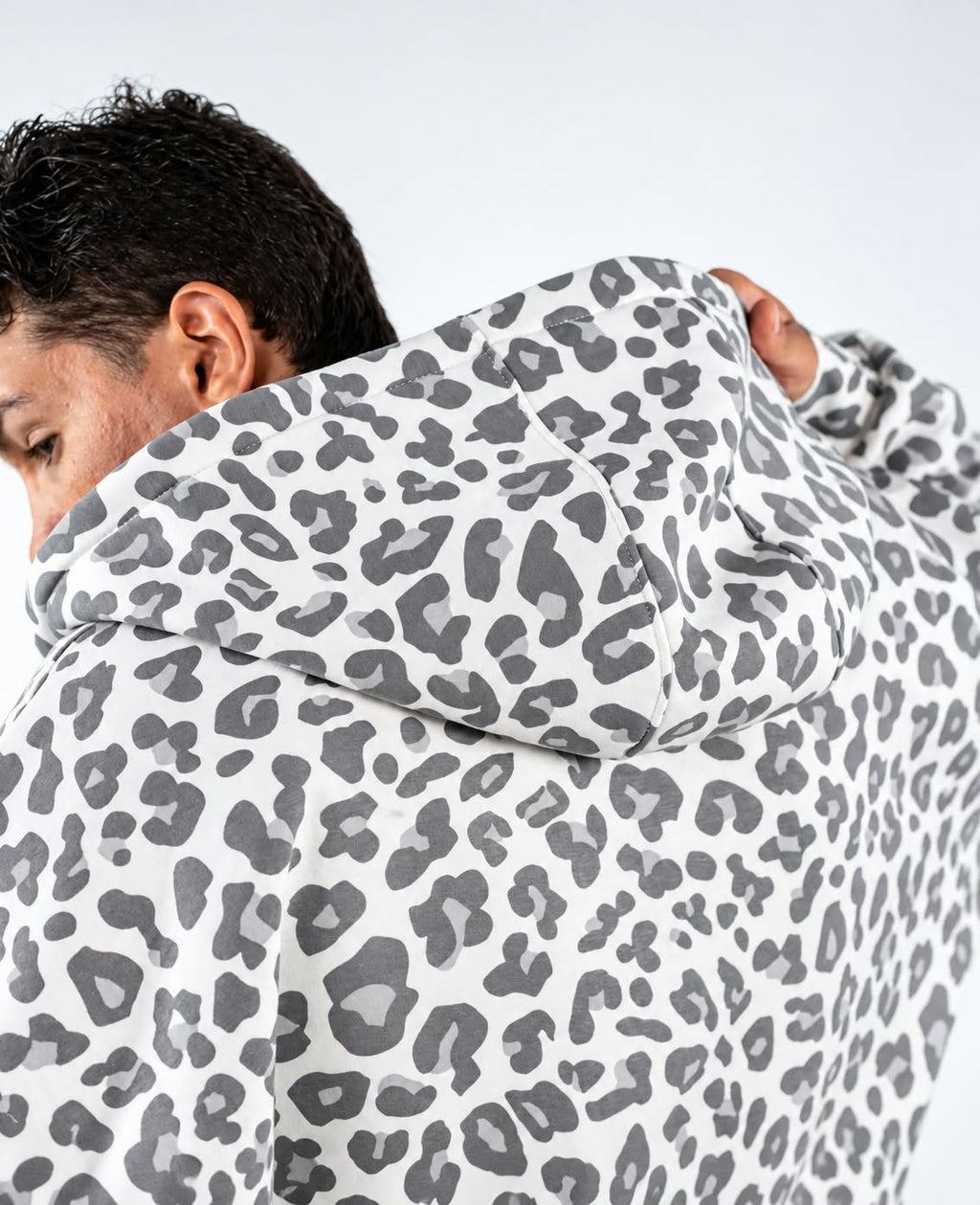 LEOPARD ZIP UP - WHITE