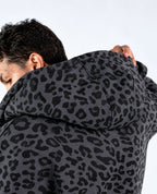 LEOPARD ZIP UP - DARK GRAY
