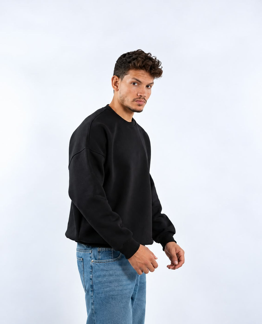 OVER SIZED CREW NICK - BLACK