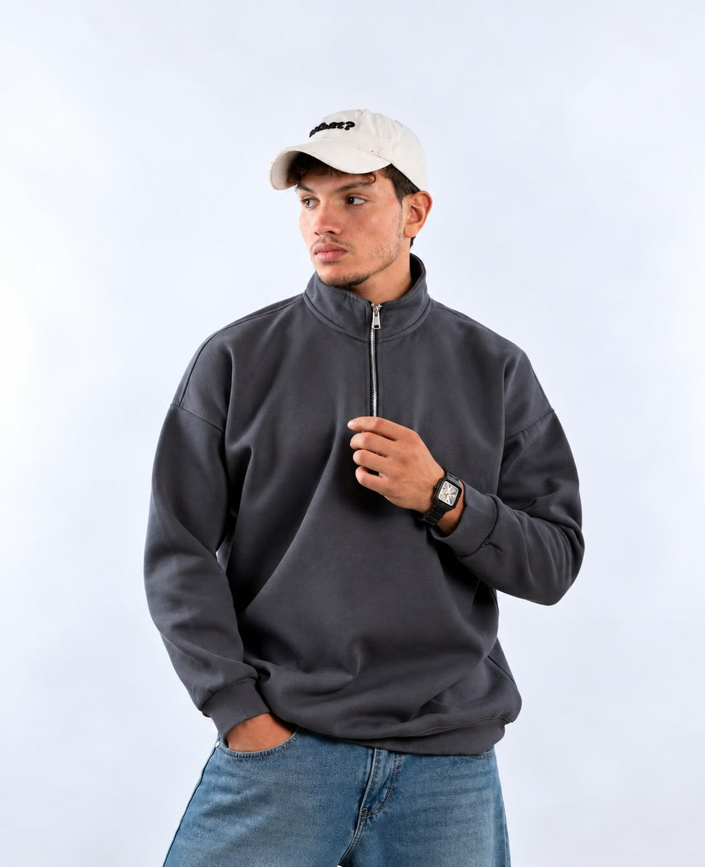 QUARTER ZIPPER - DARK GRAY