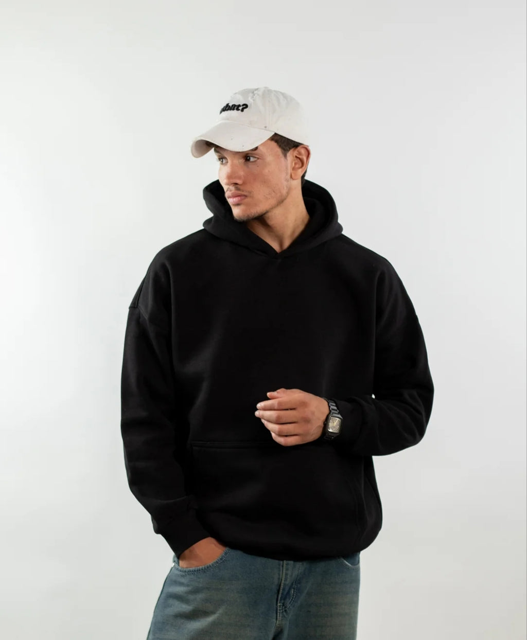 OVER SIZED HOODIE - BLACK
