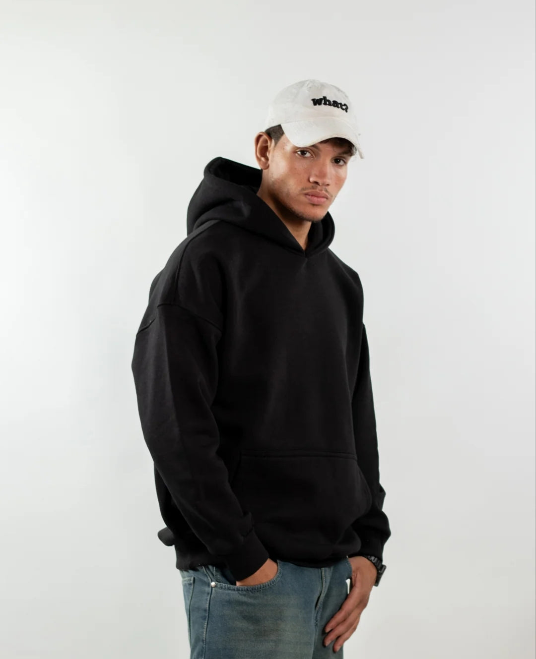 OVER SIZED HOODIE - BLACK