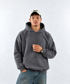 WASHED OVER SIZED HOODIE - DARK GRAY
