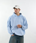 WASHED OVER SIZED HOODIE - BABY BLUE