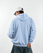 WASHED OVER SIZED HOODIE - BABY BLUE