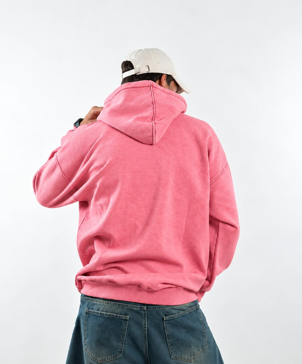 WASHED OVER SIZED HOODIE - ROZE