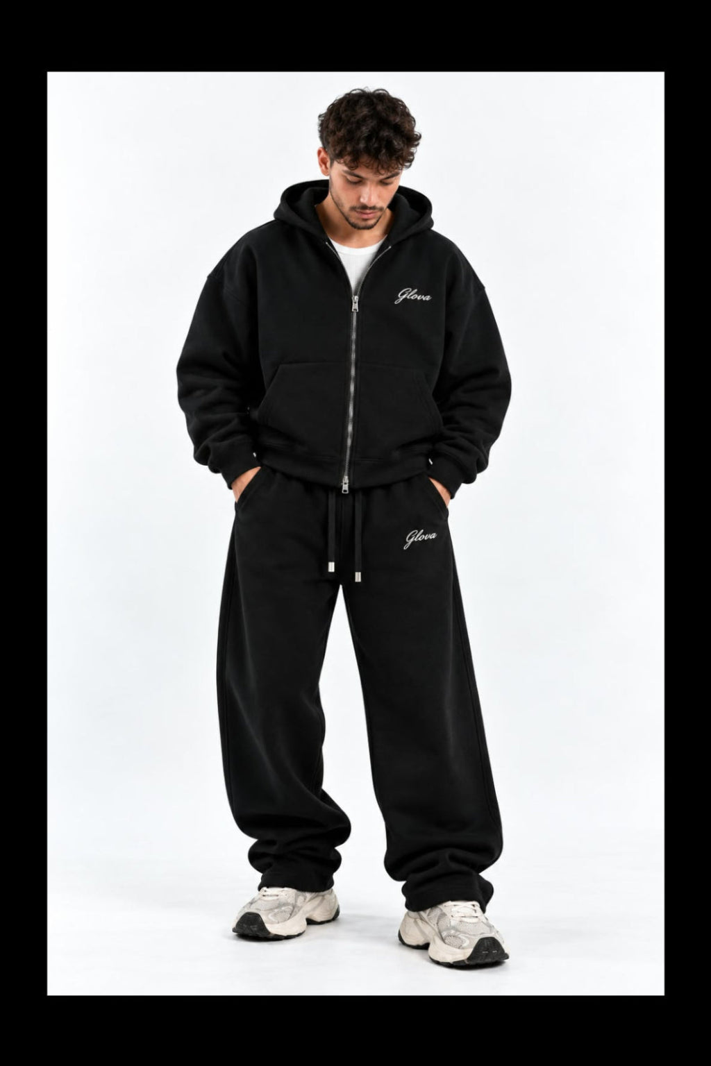 ZIP UP SUIT-BLACK